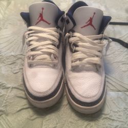 Air Jordan 3 White Navy Red Sneakers
