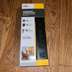 Workshop Power Strip With 10 Ft Extra Long Power Cord