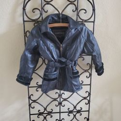 DIMENSIONS NEW YORK Kids Leather Coat - Size 4/5