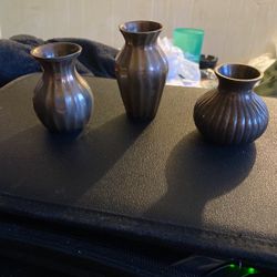 Three Miniature Vases, Each One Different. 