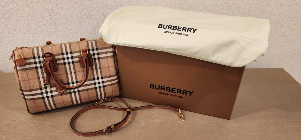 Burberry Medium Check Bowling Bag 