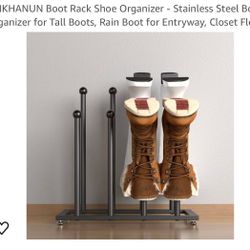 Boot Rack Shoe Organizer - Stainless Steel 