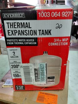 Everbilt 2 gallon thermal expansion tank,  few available