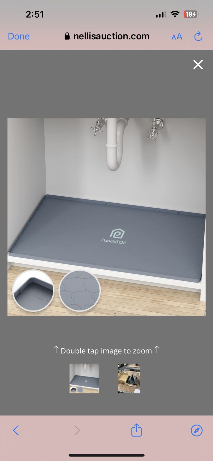 Under Sink Mat, 25" X 22" Silicone Kitchen Cabinet Tray, Waterproof & Flexible Under Sink Liner For Kitchen Bathroom And Laundry Room