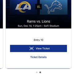 Rams Vs Lions 2 Tickets 