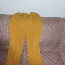 Ladies Dress Pants Mustard Gold Size 4 Petite  $5