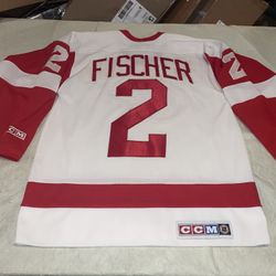 Auto Jiri Fischer Detroit Red Wings Jersey Men Medium Ccm Mic Sewn 2nhl Clean