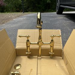 Vintage Brass Kitchen Sink With Sprayer