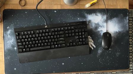 Corsair Gaming Keyboard, Logitech mouse, XL Desk Mat/Mouse Pad