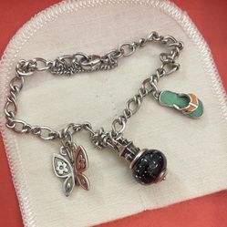 James Avery Charm Bracelet with 3 Charms 