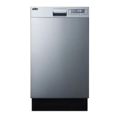 Summit DW18SS4 18 Built in Dishwasher W/ 5 Cycles & LED Display - Stainless Steel, 115v, Silver
