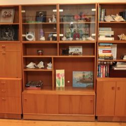 Mid Century Modern Teak Modular Wall Unit Made in Denmark