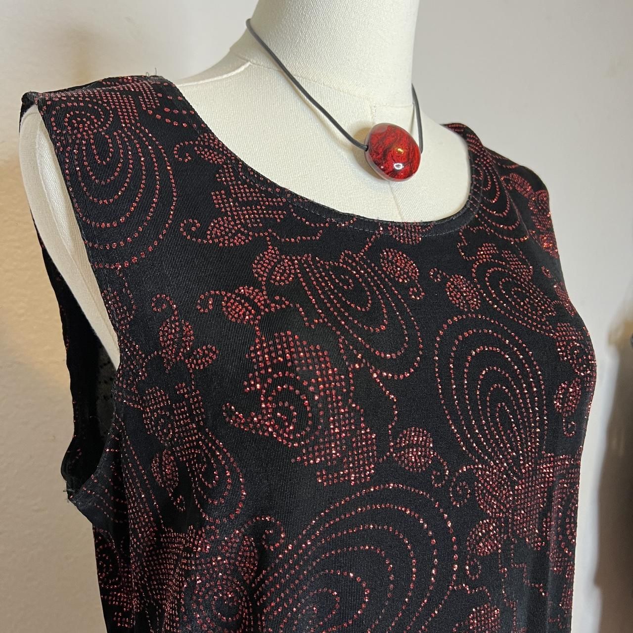 American Vintage Women's Black and Red Vest