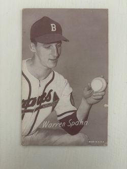 Vintage Warren Spahn Boston Braves Postcard – Hall of Fame Pitcher