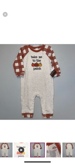 Fall kids one piece Take me to the Patch size 6-9