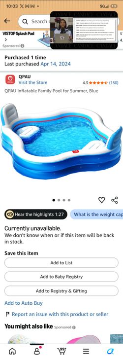 QPAU Inflatable Family Pool