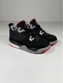 Nike Air Jordan 4 bred RETRO Toddler 2018 BQ7670-060 Preowned No Box 10C