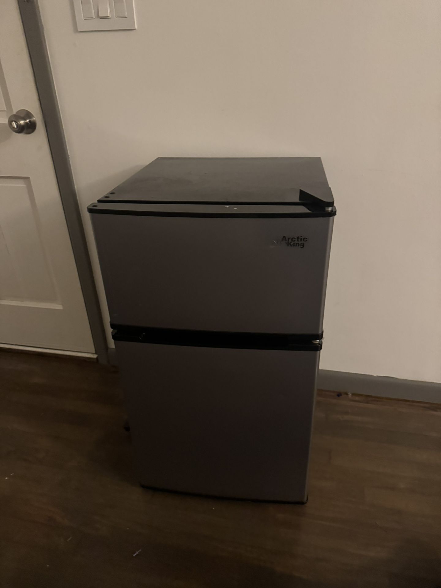 Mini Fridge with Freezer, 3.2 Cu ft, 2 Doors, Stainless Steel, King Arctic, Silver, AK3.2