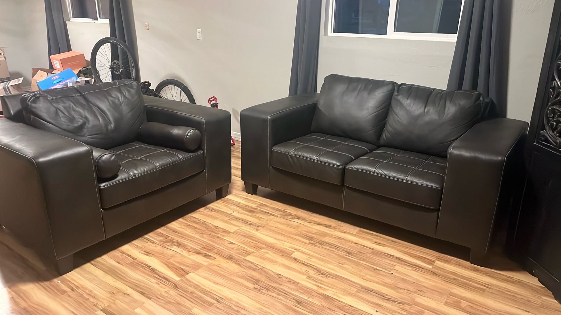 Loveseat & Individual Leather Couches