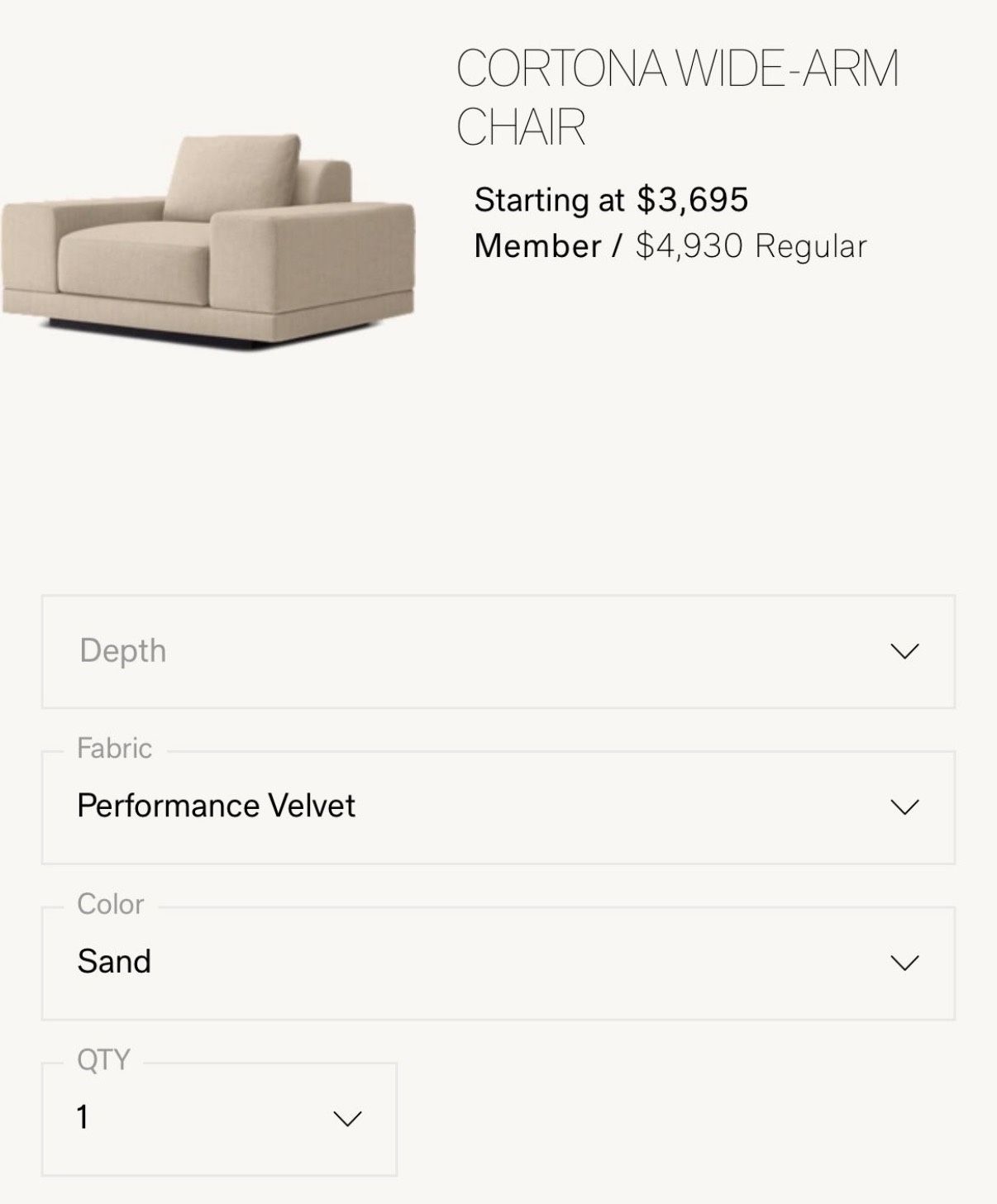 Cortona Wide Arm Sofa RH Style