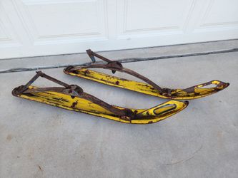Vintage Snowmobile Sled Front Metal L&R Ski & Spring Pair
