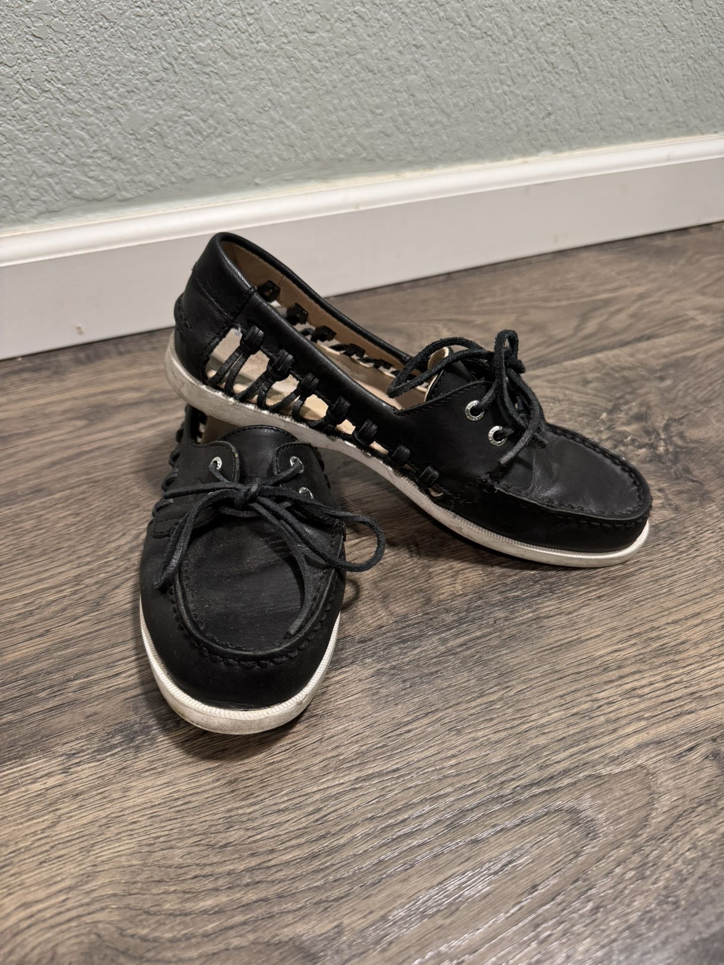 Leather Sperry Top-Sider Shoes – Black – Size 7