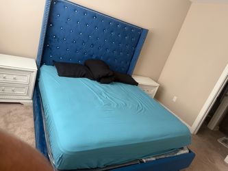 King bed size new mattress along with 2 nightstands