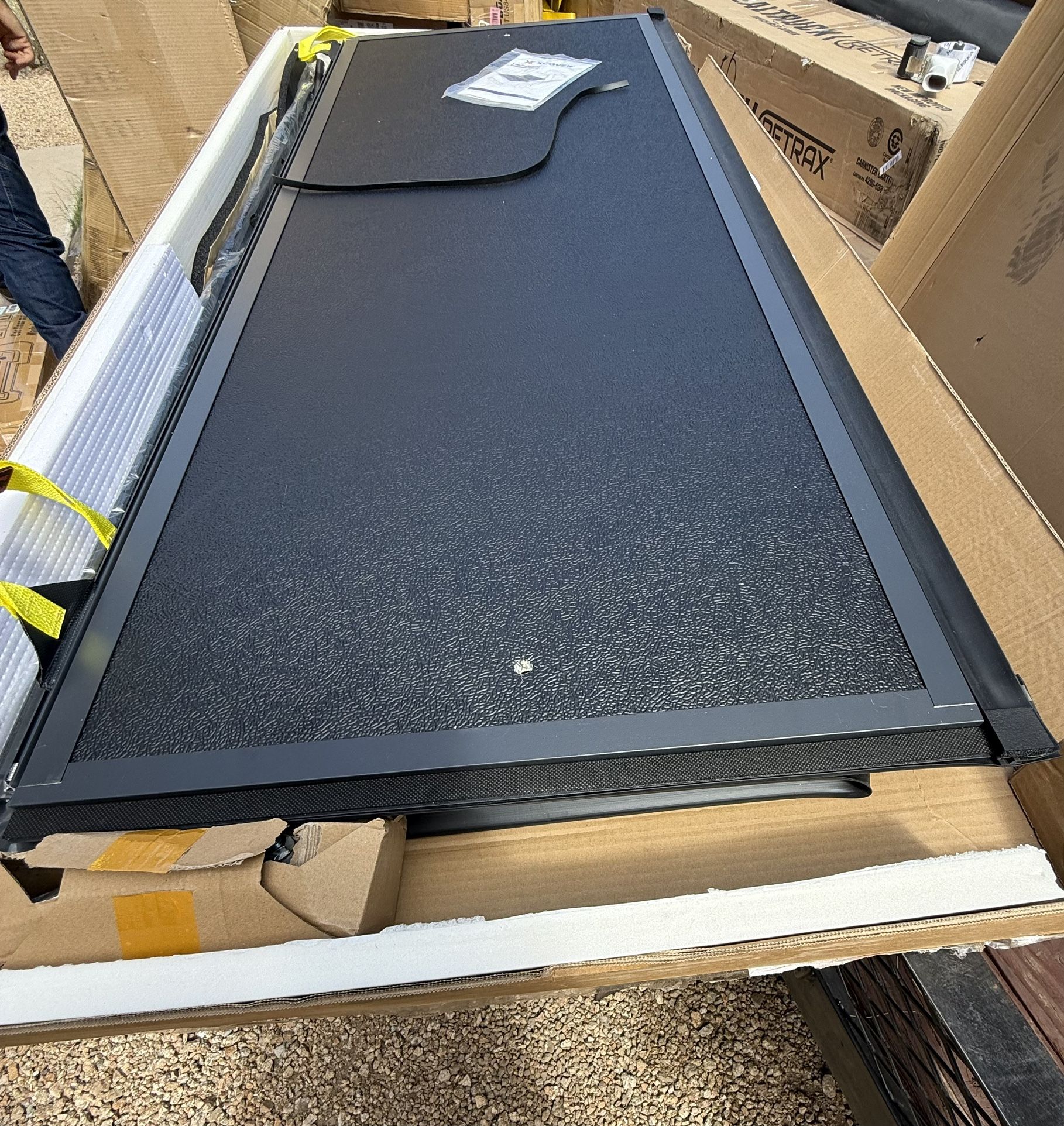 Xcover Low Profile Hard Folding Truck Bed Tonneau Cover, Compatible With 2019 2020 2021 2022 2023 2024 2025 Chevrolet Silverado/GMC Sierra 1500 5.8 Ft