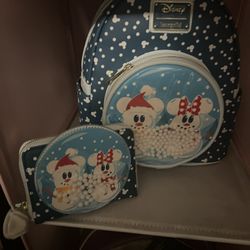 New Disney Snowman Loungefly Backpack With Wallet 