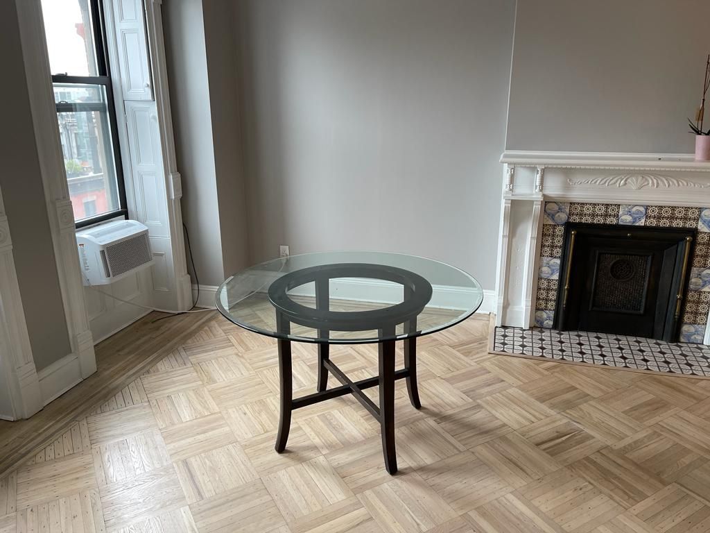 Crate & Barrel Halo 60 Inch Round Glass Table