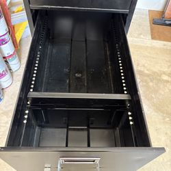 Four drawer black filing cabinet