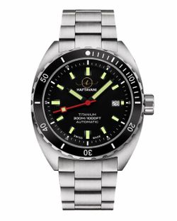 Haftavani – HPLA44100.01 - Titanium 300M Lightweight Outdoor Automatic Watch - Black ⚫️ Face - Swiss Made 🇨🇭
