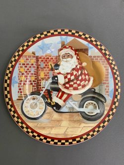 Vintage Sakura Oneida "City Santa" Motorcycle Biker Plate by Leslie Beck