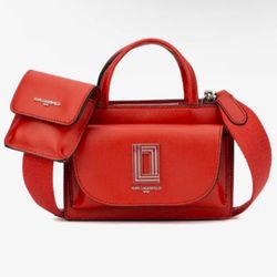 KARL LAGERFELD PARIS Simone Crossbody With Strap Pouch MSRP $198 NWT Authentic