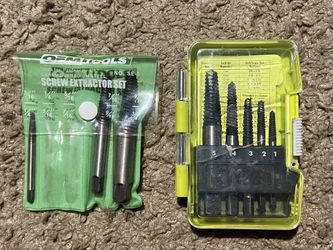 Ryobi Spiral Screw Extractor 5 piece set in hard case AND Tool Pouch 3 piece Screw Extractor set