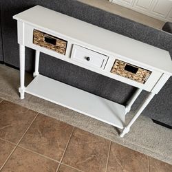 Farmhouse Entryway/Sofa Table with Storage Baskets