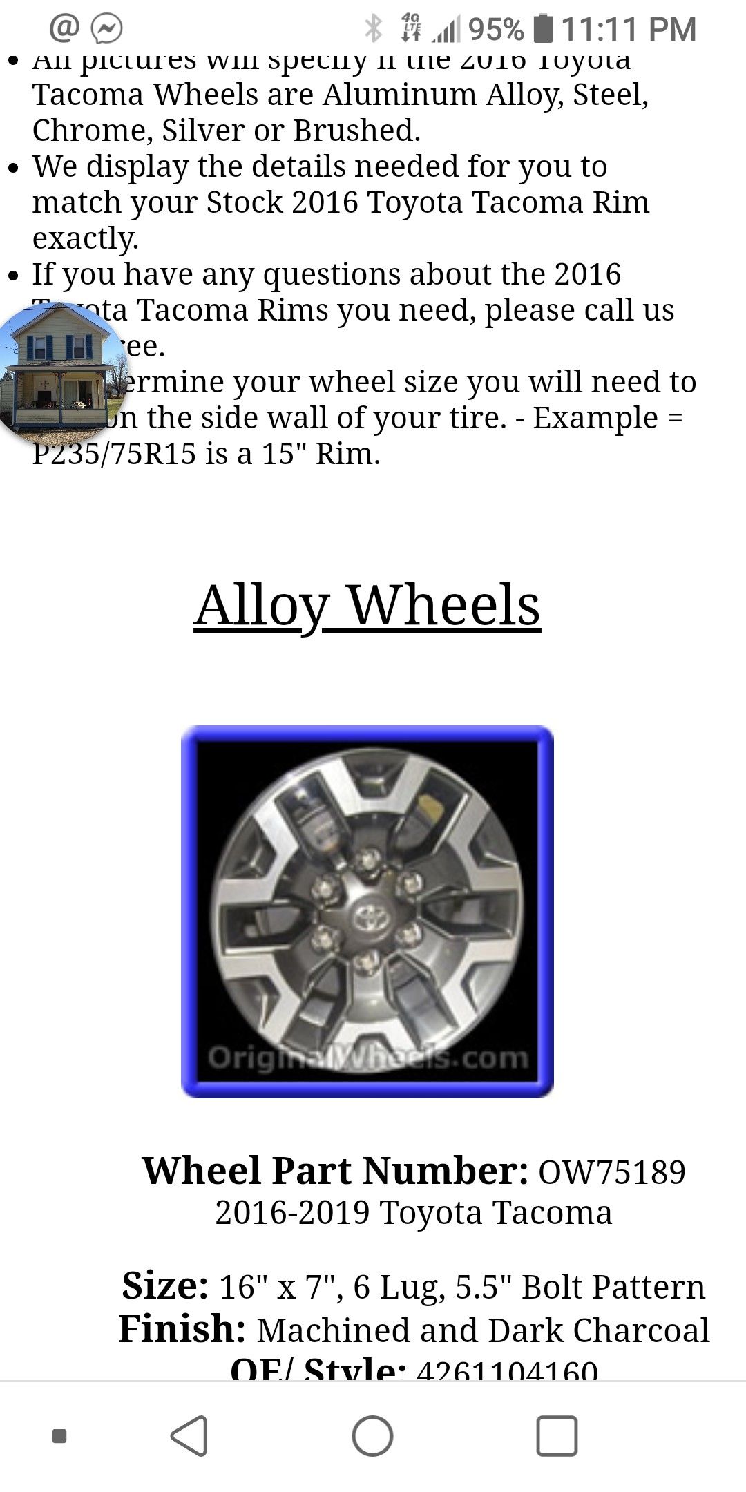 Tacoma stock wheels