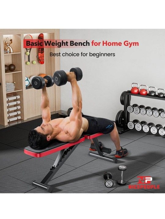 Weight Bench for Home Gym, Foldable Workout Bench with 8 Backrests, 660LBS Weight Capacity Adjustable Bench