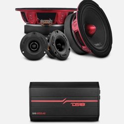 DS18 Audio Bundle – 2x 6.5" Loudspeakers + 2x Bullet Tweeters + 4-Channel Amp