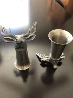 Jagermeister metal shot cups.