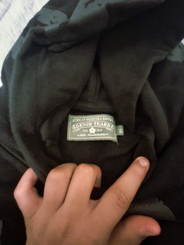 Black Denim Tear Hoodie