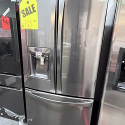 Sale‼️French Door Freezer Fridge Black Stainless Steel in excellent condition with 4 Months Warranty 