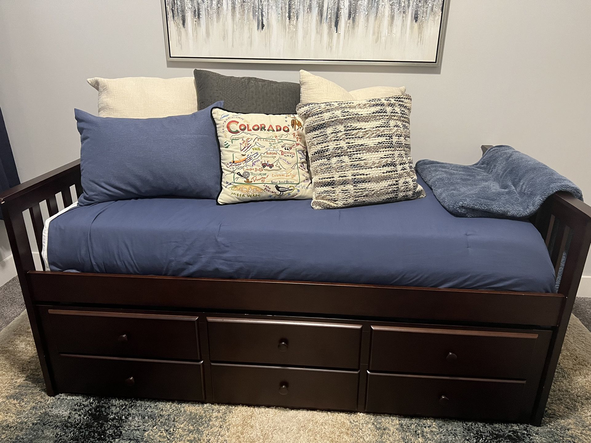 Trundle Bed With Storage - Twin Mattresses Included