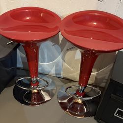 2 Red Bar Stools