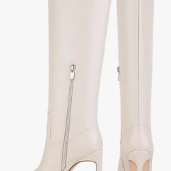 sun gurg Women's Knee High Boots Stiletto High Heels Sexy Zipper Knee Boots (Size 9)