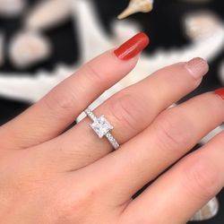 1ct Princess Cut Moissanite With Certificate 