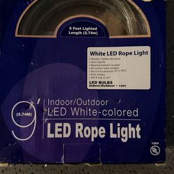 9ft led white light rope 8$