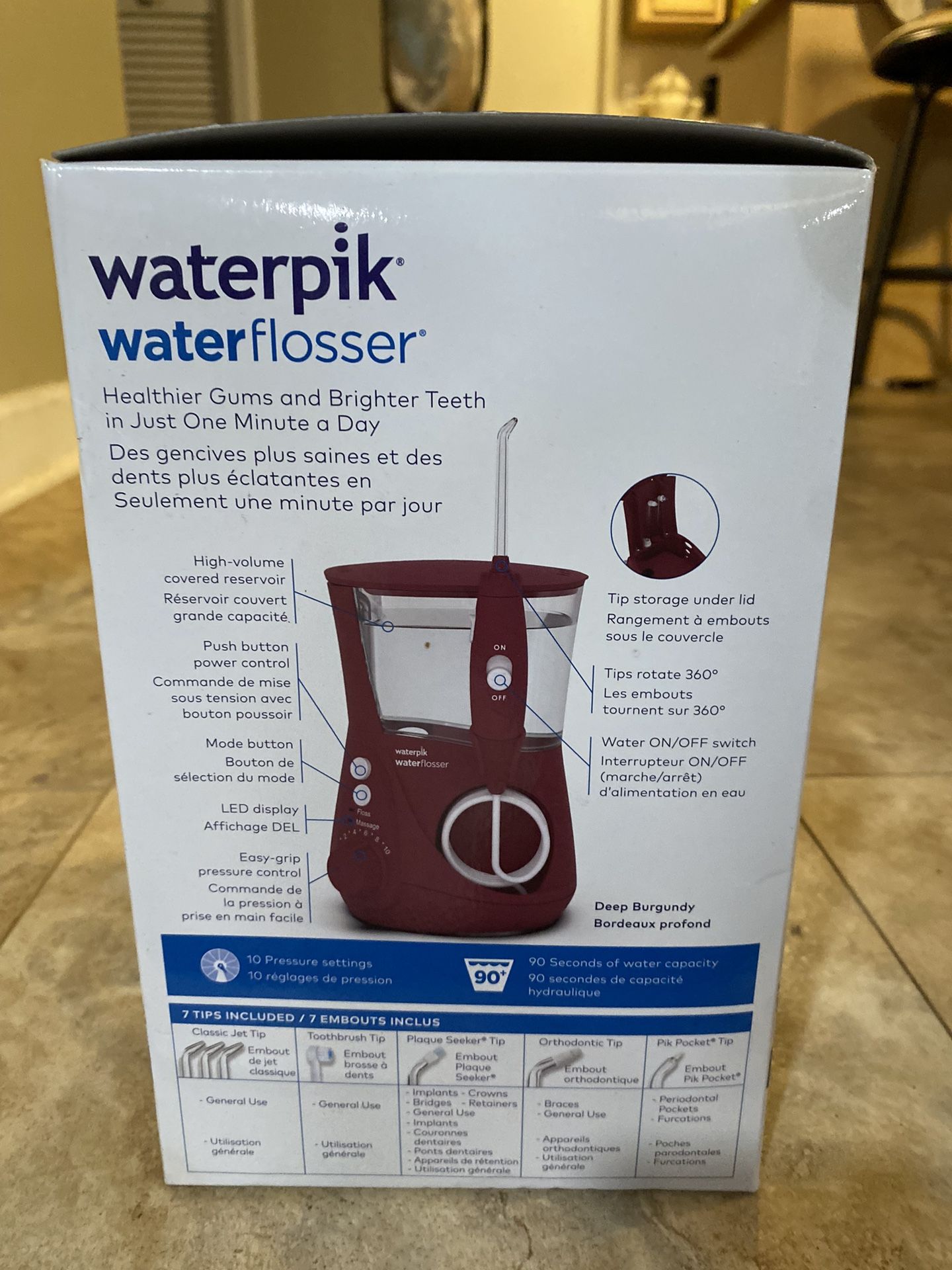 Waterpik Aquarius Professional Water Flosser Designer Series, color- Deep Burgundy-WP 672