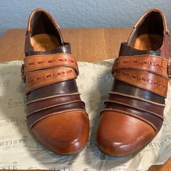 Women’s Spring Step L’Artiste Heeled Brown Leather Booties. “Wondrous” Sz 9.5/10