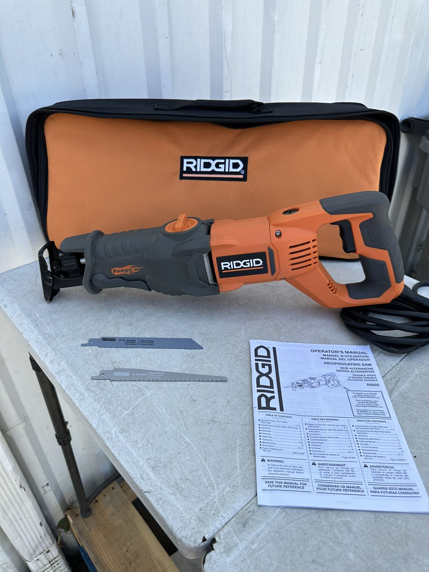 RIDGID Fuego 10 Amp Corded Orbital Reciprocating Saw Used perfect work $75